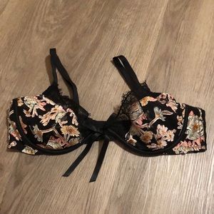 Victoria’s Secret black floral unlined bra